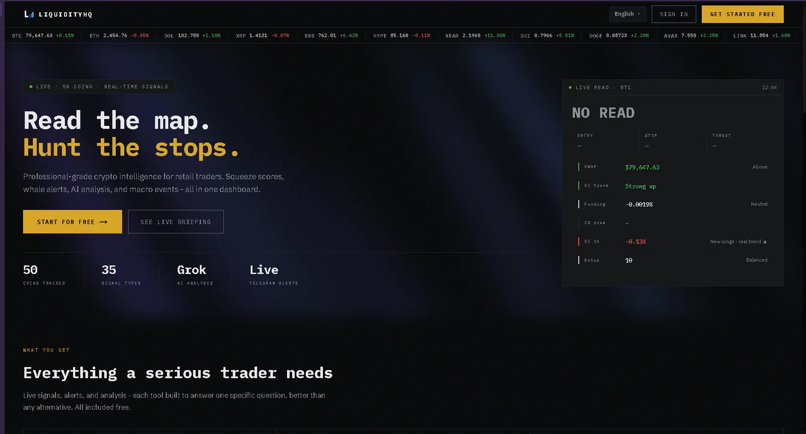LiquidityHQ dashboard